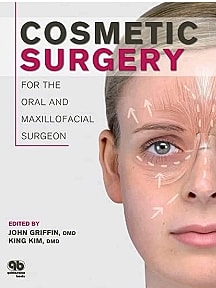 Cosmetic surgery book cover with facial illustration.