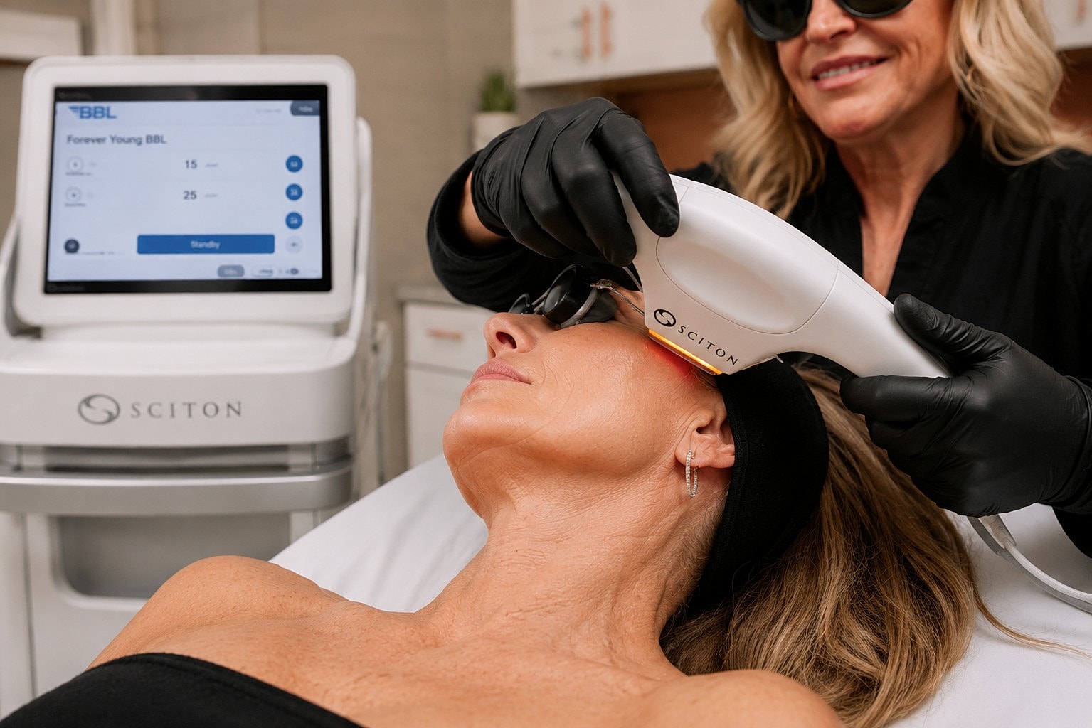 BBL treatment session for skin rejuvenation.
