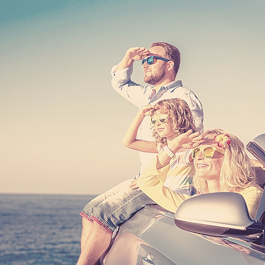 Family on a boat
