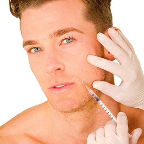 Man receiving subtle Botox injections.