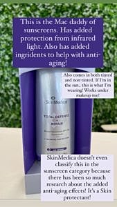 SkinMedica brand serum with commentary for Benefits of Suncreen
