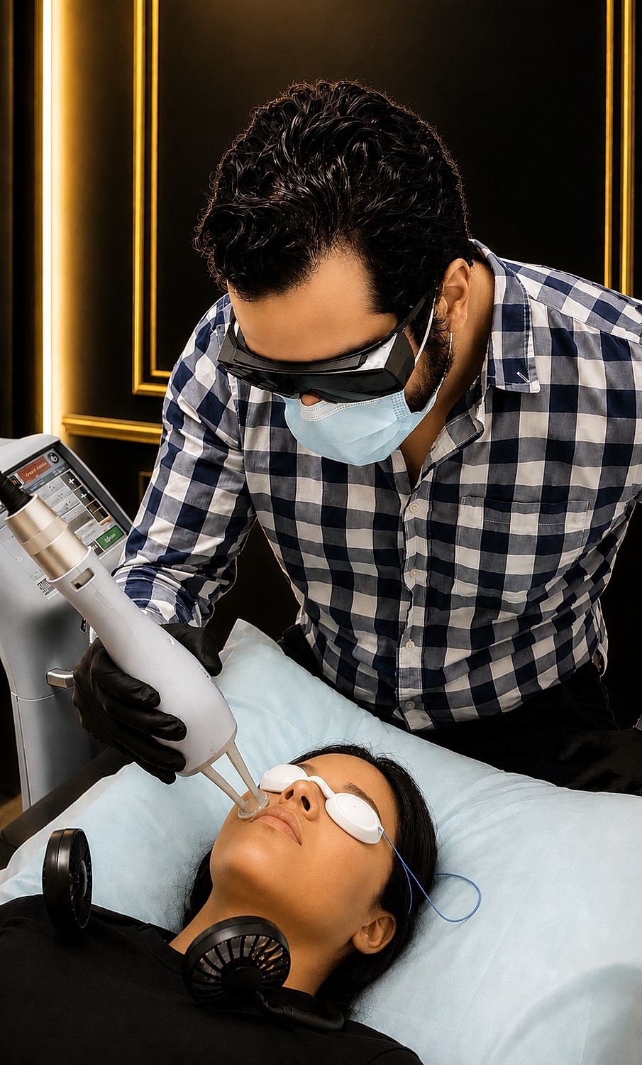 Sergio Gaitan MD FAAD board-certified dermatologist specializing in cosmetic dermatology performing laser resurfacing in Miami