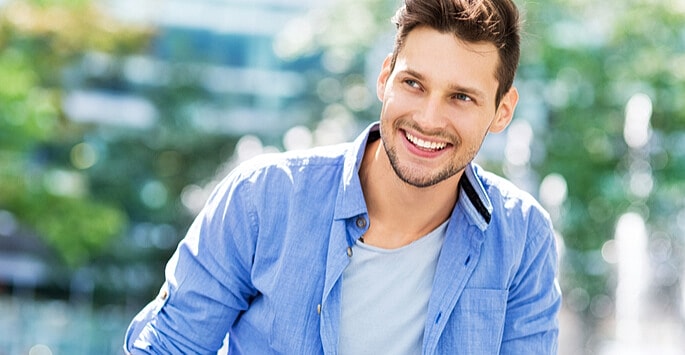 Man with flat chest after male breast reduction