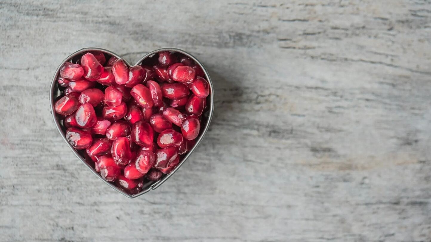 Heart Bowl with Pomegranate Seeds
