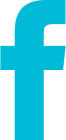 Facebook logo in turquoise color.