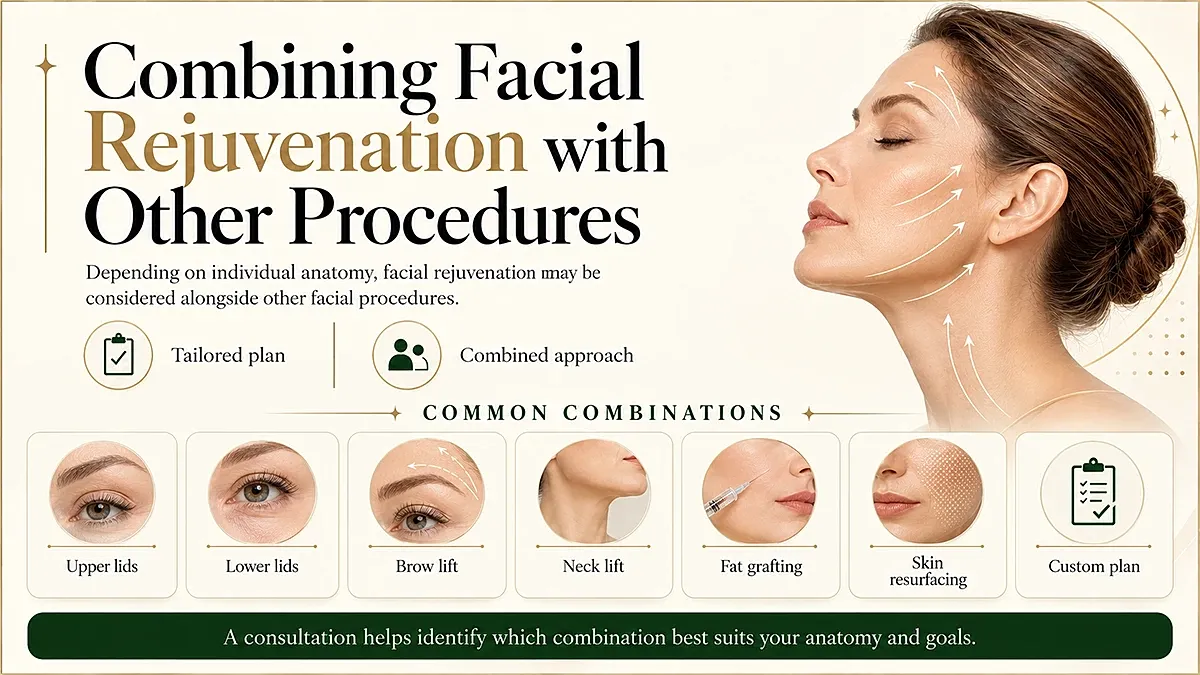 Facial rejuvenation with combined procedures overview.