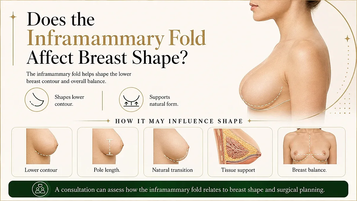 Inframammary fold's influence on breast shape explained.