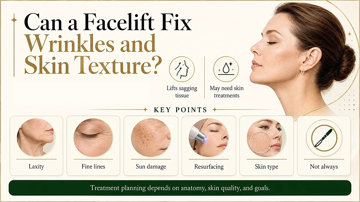 Facelift benefits for wrinkles and skin texture