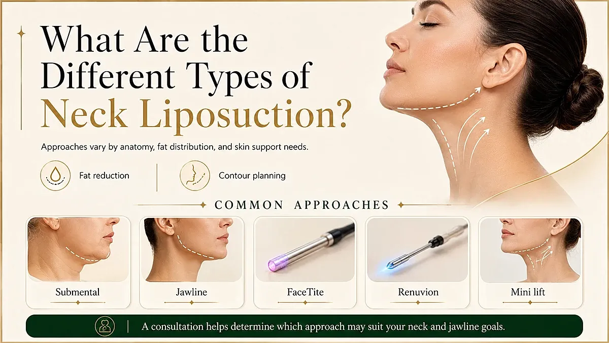 Different types of neck liposuction techniques explained.