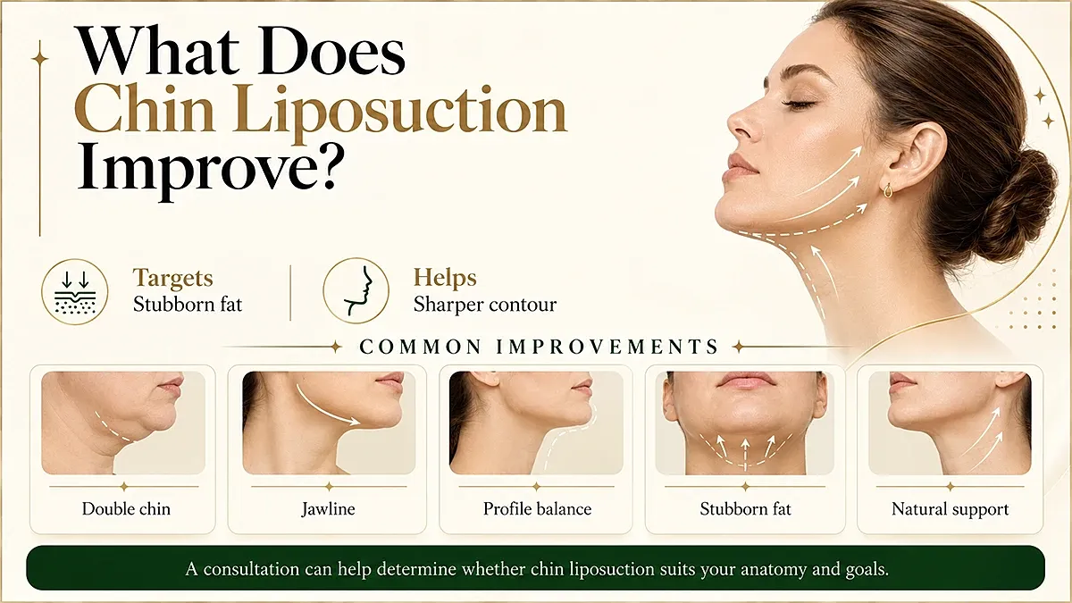 Chin liposuction improvements and target areas explained.