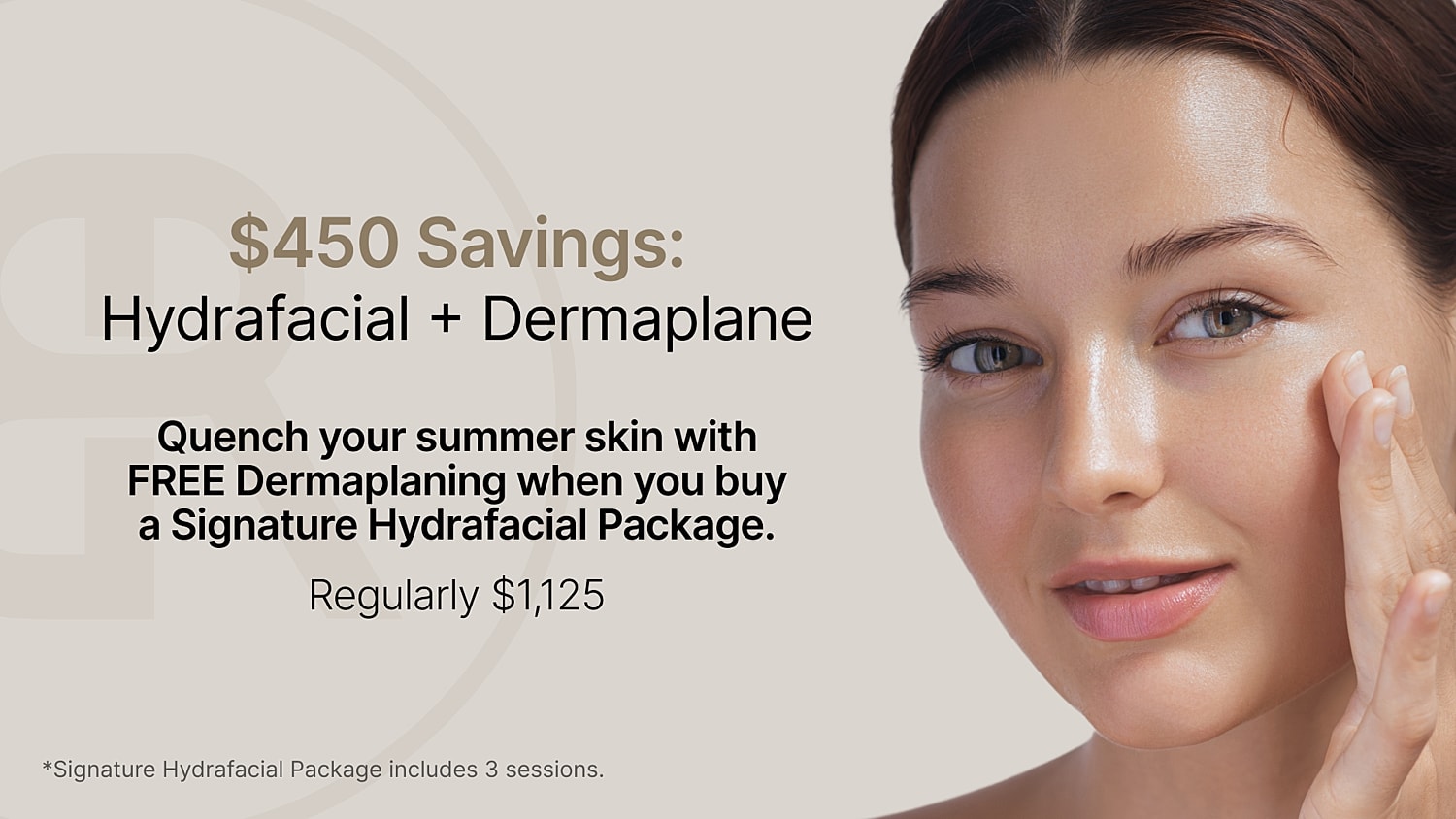 Hydrafacial promotion with free dermaplane offer