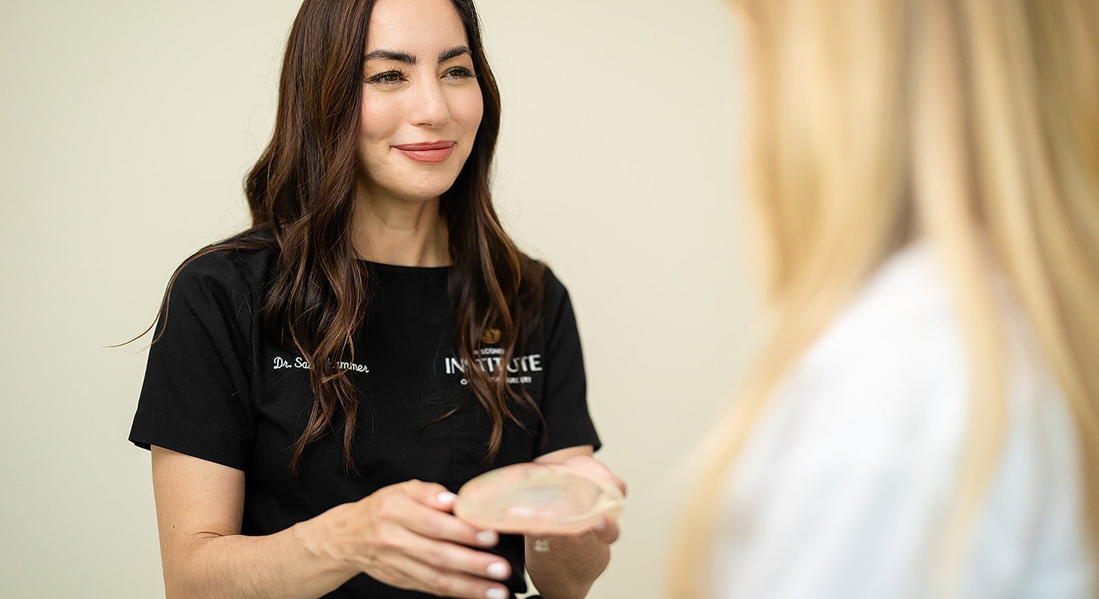 Consultation about breast implants with a professional.