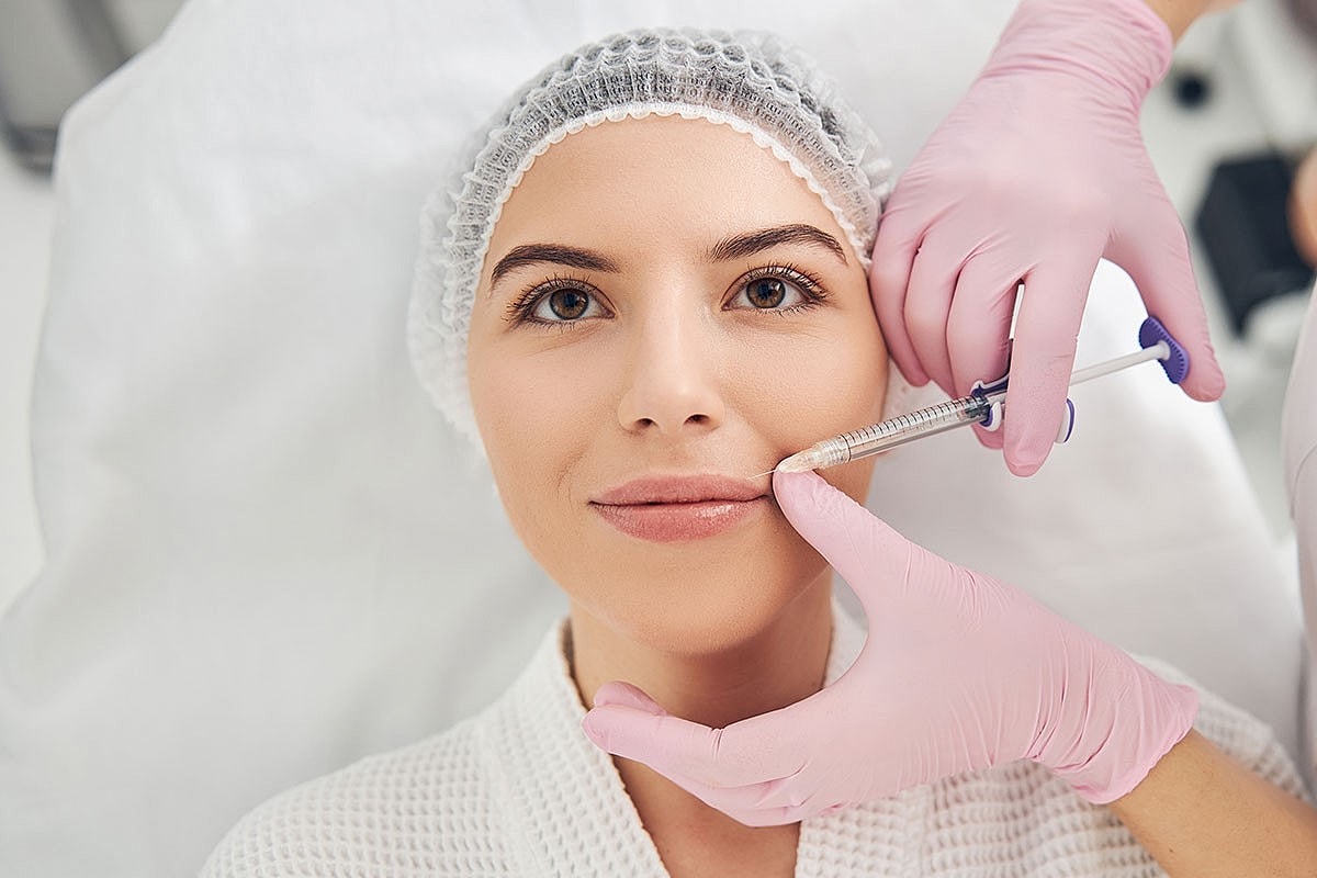 A woman getting an injection of PRF EZ Gel in Scottsdale.