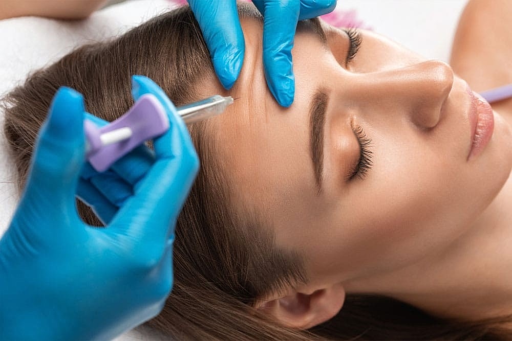 A woman getting Botox in the forehead in Scottsdale.