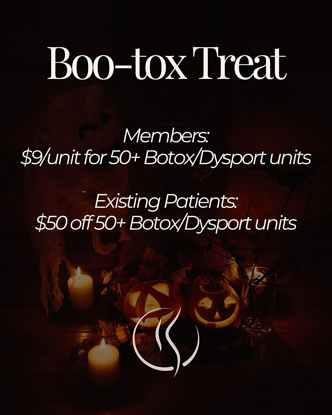 Halloween Botox promotion with pricing details