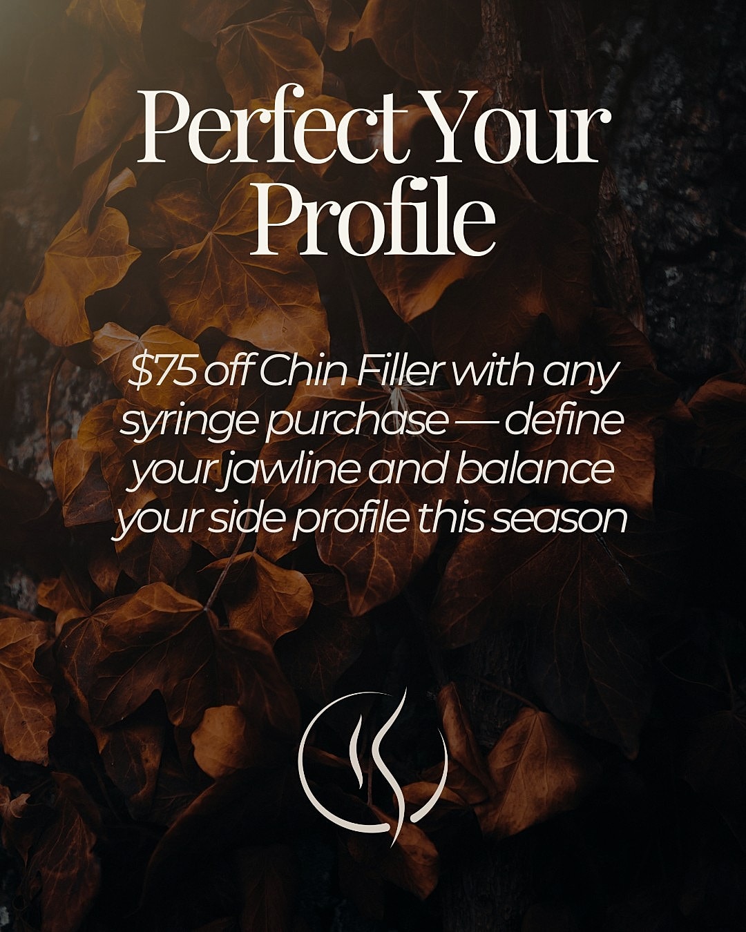 Chin filler promotion for profile enhancement.