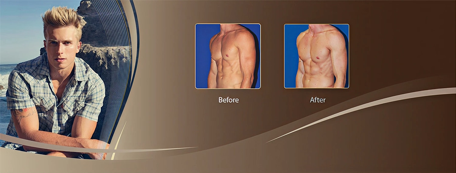 Before and after fitness transformation images.