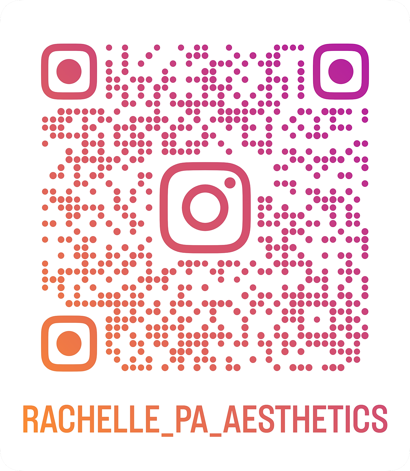 Instagram QR code for Rachelle PA Aesthetics.