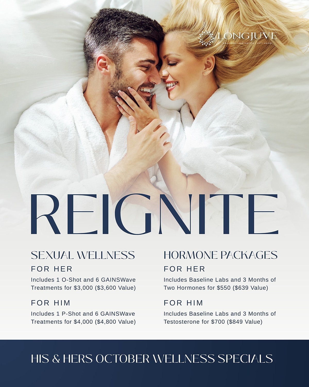 Image of Ocotober Specials with image of a couple smiling together