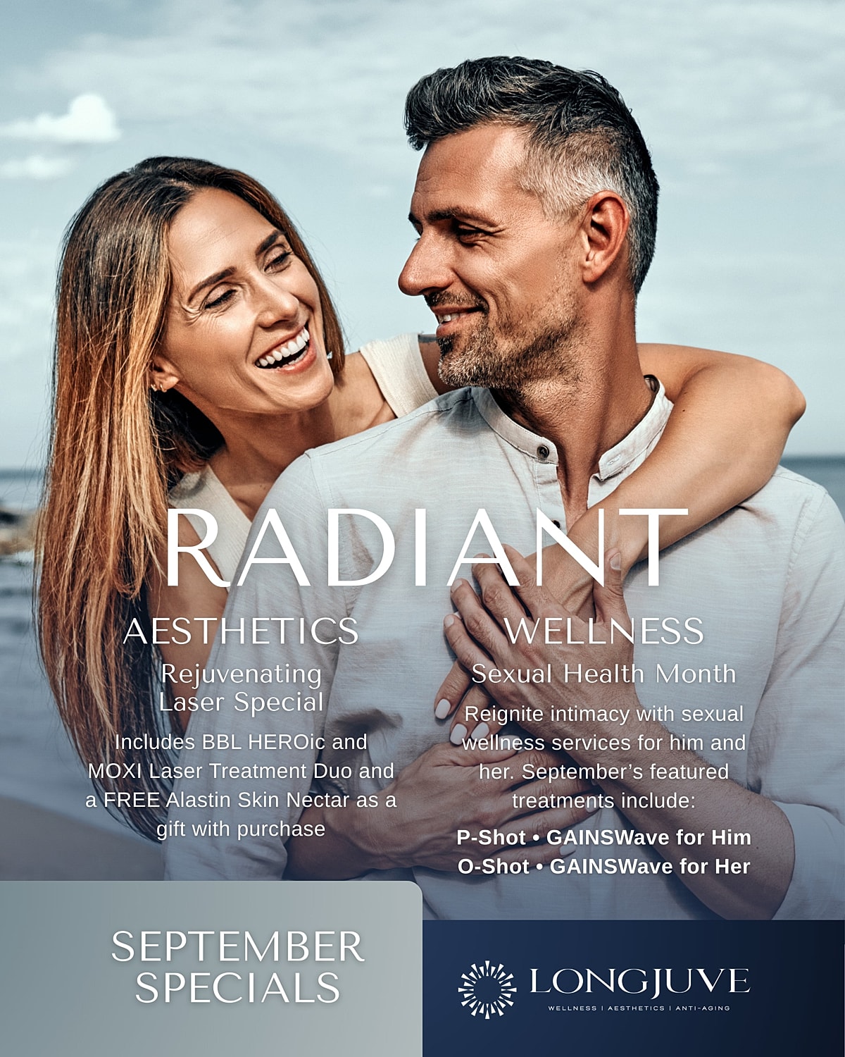 Promotional image for beauty and wellness treatments.