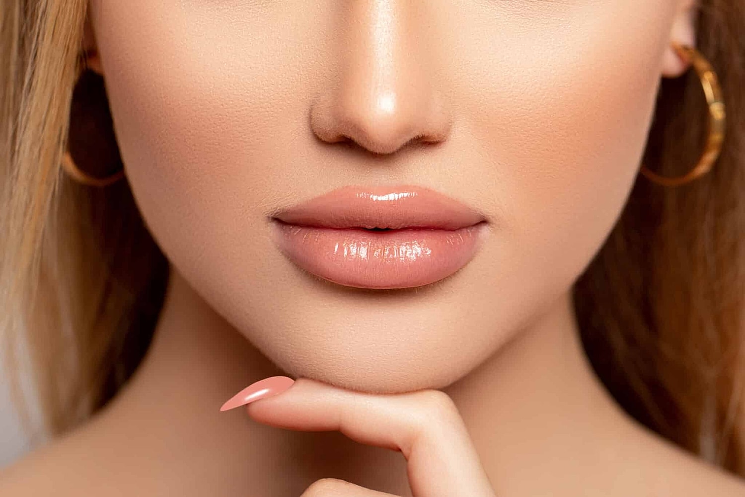 A close-up shot of a woman’s lips after getting lip fillers in Coral Gables