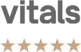 Vitals logo with five gold stars.