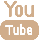 YouTube logo in beige and black design.