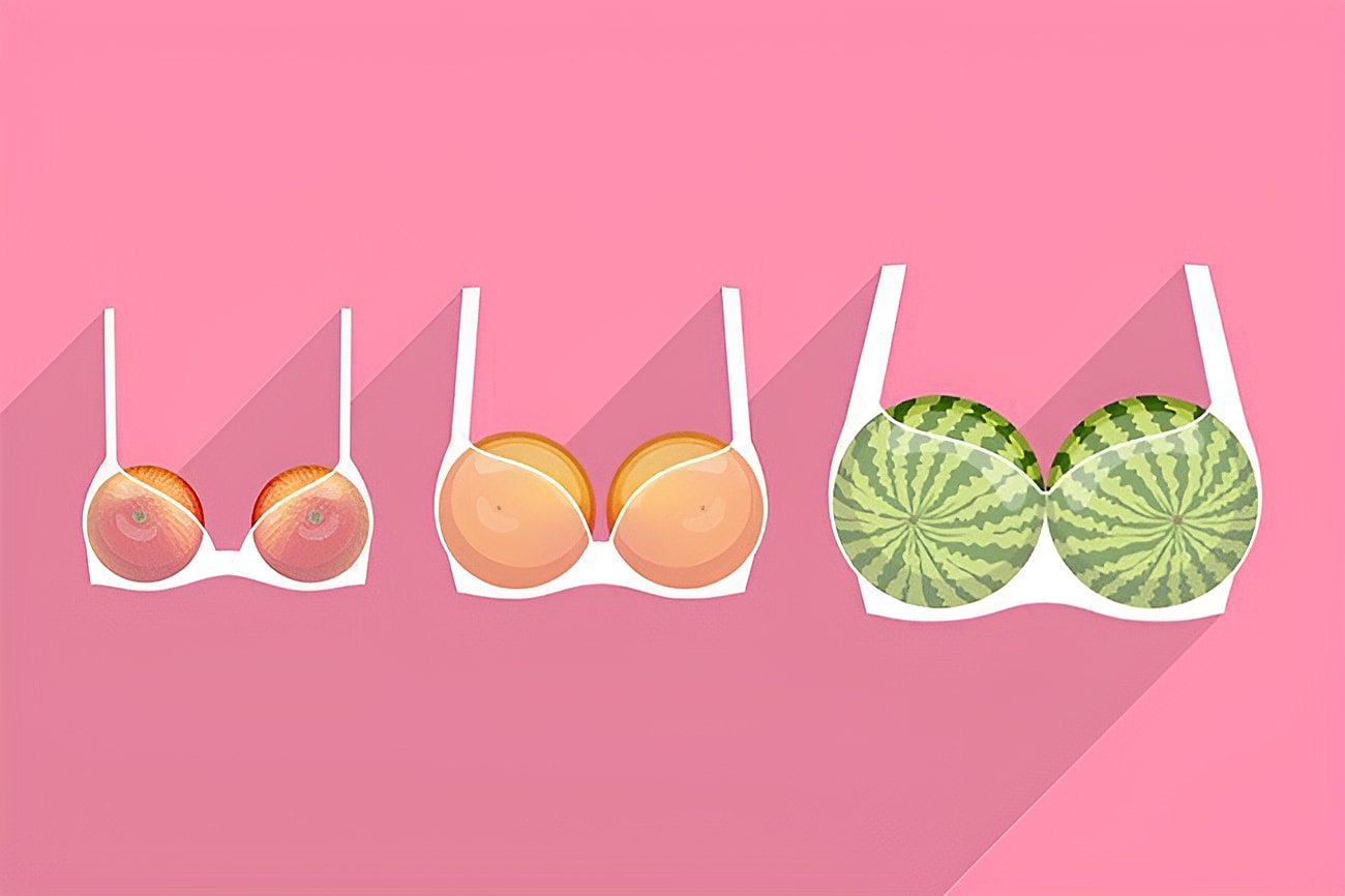 Graphics of different bra sizes