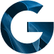 Stylized blue letter G logo design