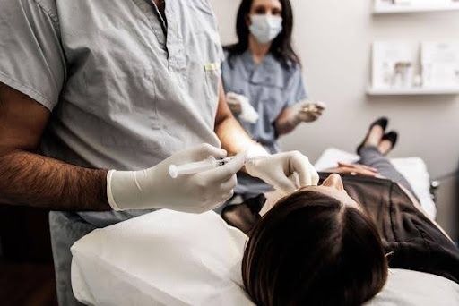 benign lesion removal patient model receiving treatment