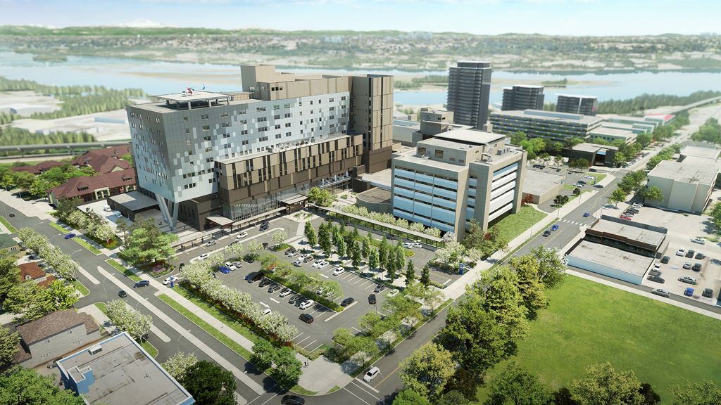 Royal Columbian Hospital from a drone point of view