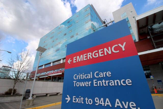 Surrey Memorial Hospital front with sign