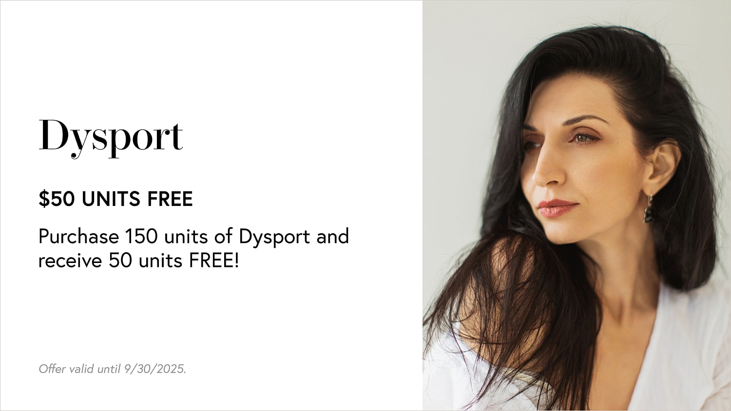 Dysport promotion with free units offer details.