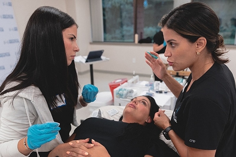 Medical professionals discussing treatment procedures.
