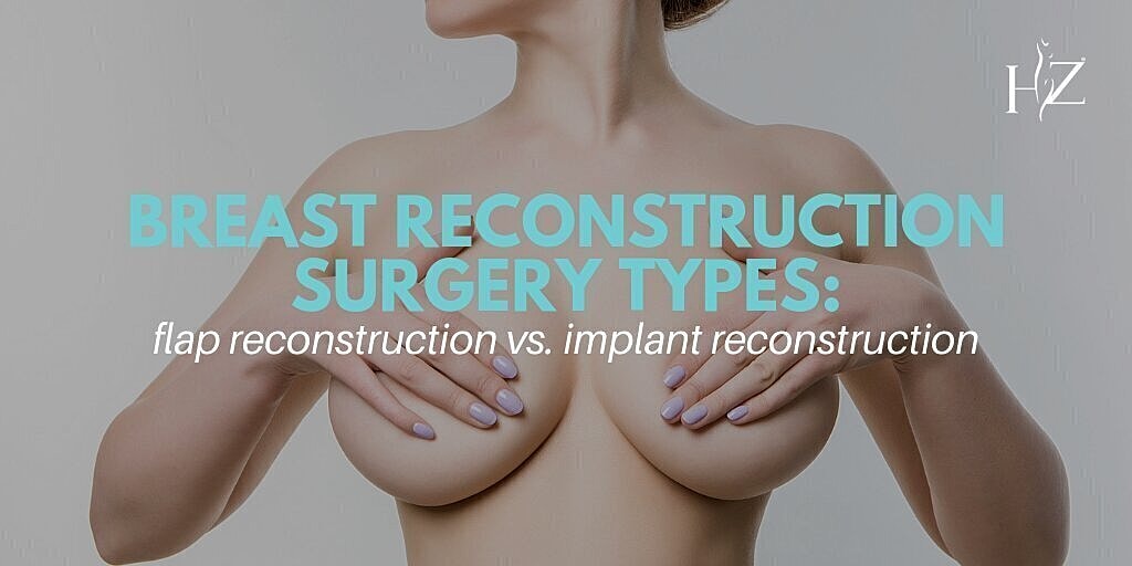 breast reconstruction patient model putting her hands over her bare breasts