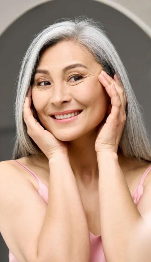 tampa med spa model with white hair